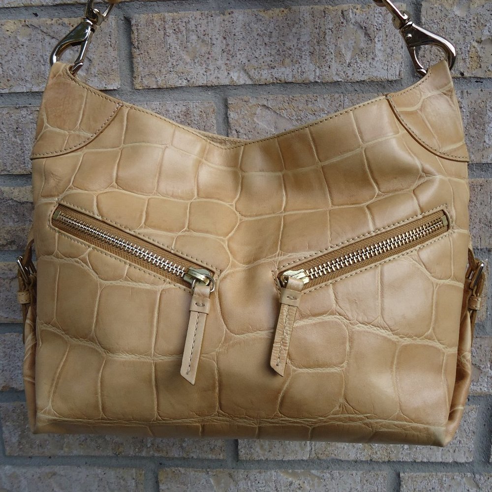 Dooney & Bourke Croc Embossed leather shoulder bag